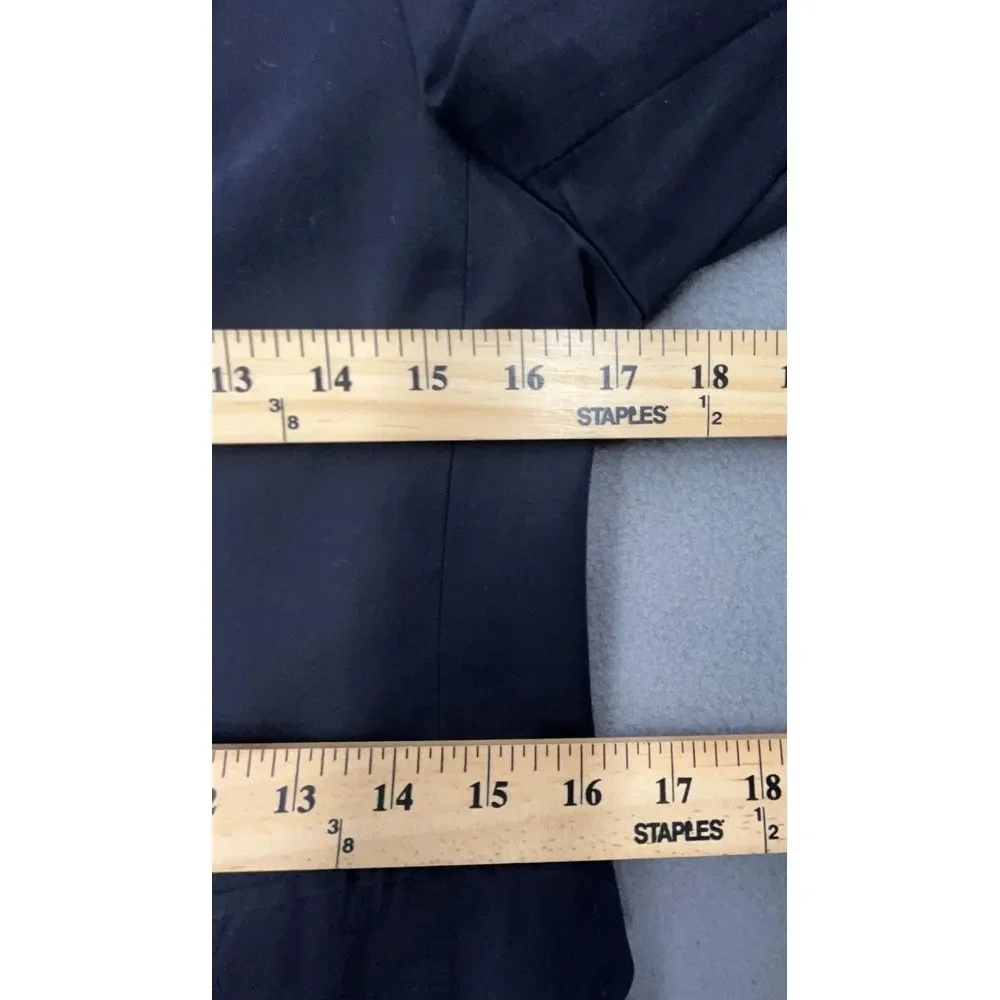 Ann Taylor Petite Blazer 6P‎ Blue Dbl Breasted Crop Lined Stretch Jacket Career